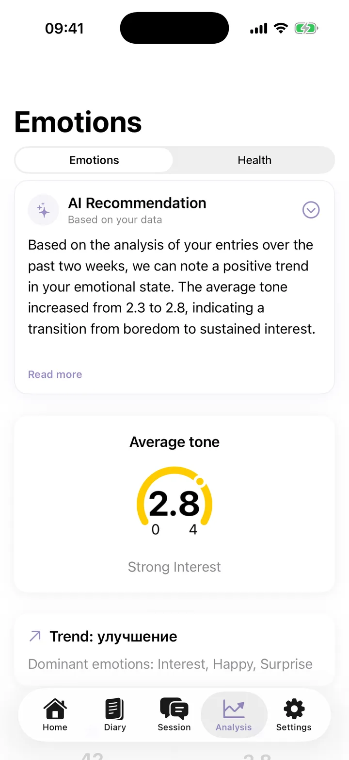Health Hub de Beliora con puntuaciones de sueño, estrés, actividad y recuperación desde Apple Health