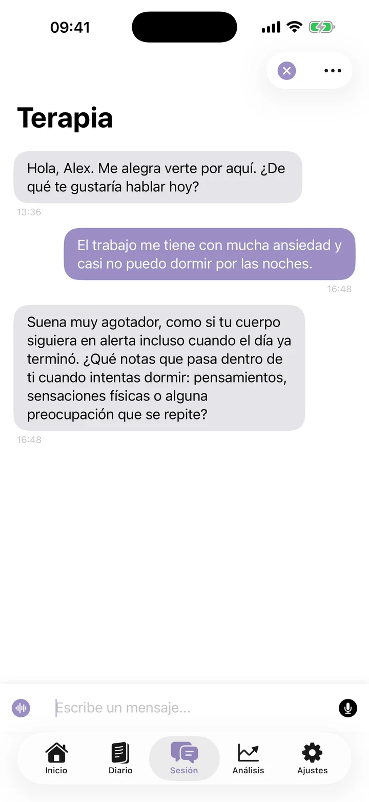 Un chat de Beliora donde Liora continúa la conversación anterior